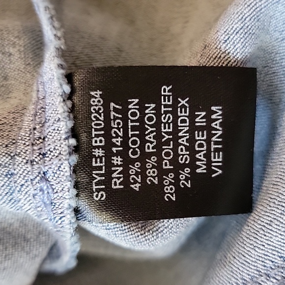 Blashe Short Sleeve Denim fitted top size L - Picture 11 of 16